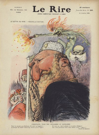 Karikatur af tsar Ferdinand I af Bulgarien. Illustration til Le Rire af Charles Leandre