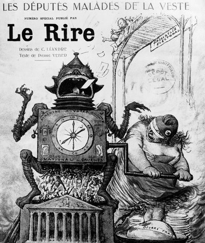 Tegneserie af Charles Leandre om parlamentsvalget i 1924, offentliggjort i papiret Le Rire den 19. januar af Charles Leandre