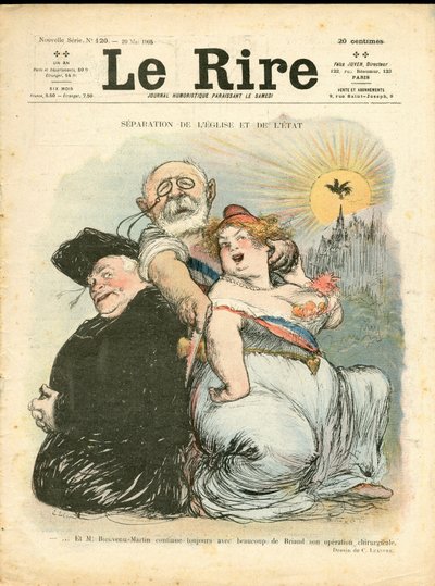 Cover af "" Latteren"", nummer 120, Satirisk i farver af Charles Leandre