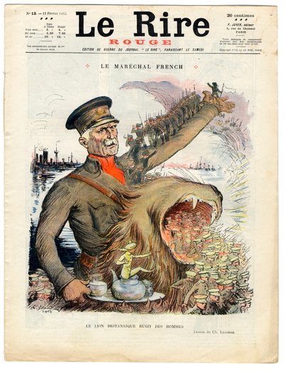 Cover af "" Den røde latter", Satirisk i farver af Charles Leandre