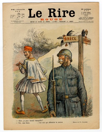 Cover af "" Den røde latter", Satirisk i farver af Charles Leandre
