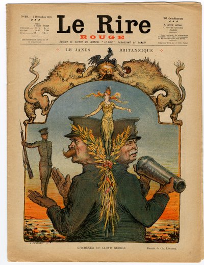 Cover af "" Den røde latter", Satirisk i farver af Charles Leandre