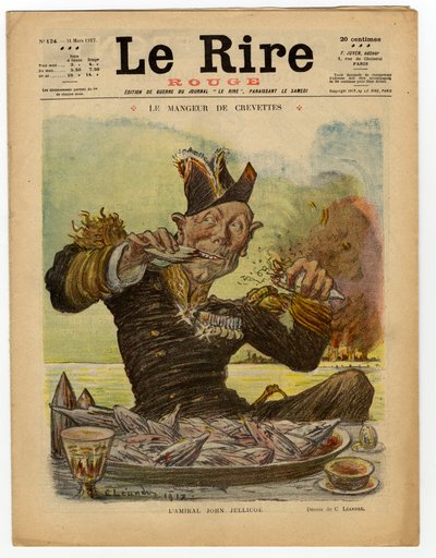 Cover af "" Den røde latter", Satirisk i farver af Charles Leandre