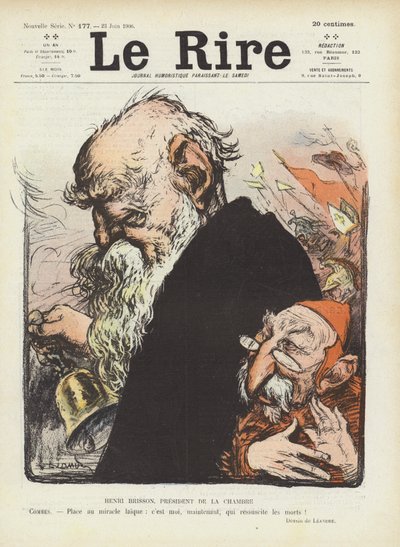 De franske politikere Henri Brisson og Emile Combes. Illustration til Le Rire af Charles Leandre