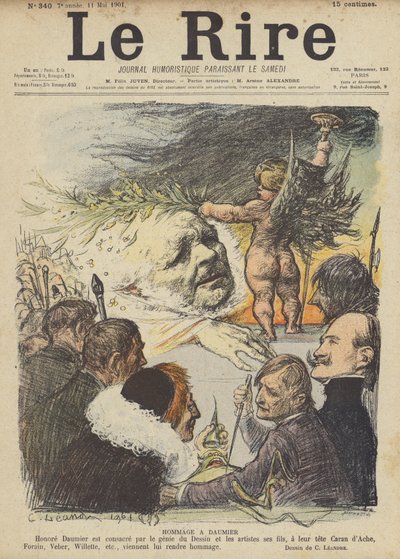 Hyldest til Honore Daumier, Illustration for Le Rire af Charles Leandre
