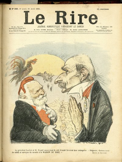 Illustration af Charles Leandre (1862-1934) til forsiden af Le Rire af Charles Leandre