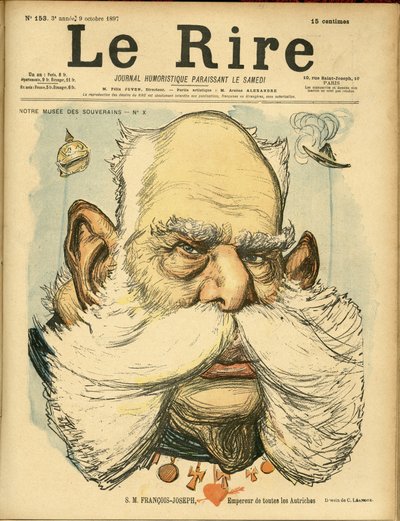 Illustration af Charles Leandre (1862-1934) til forsiden af Le Rire af Charles Leandre