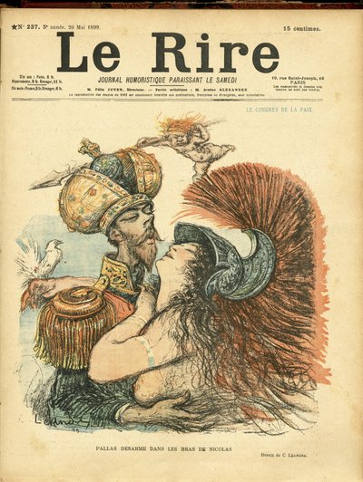 Illustration af Charles Leandre (1862-1934) til forsiden af Le Rire af Charles Leandre