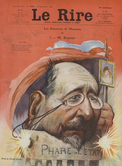 Maurice Rouvier, fransk politiker. Illustration til Le Rire af Charles Leandre