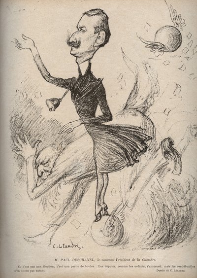 Hr. Paul Deschanel, den nye formand for huset - tegneserie af Charles Leandre (1862-1934) i "" The Rire""" 1898 af Charles Leandre