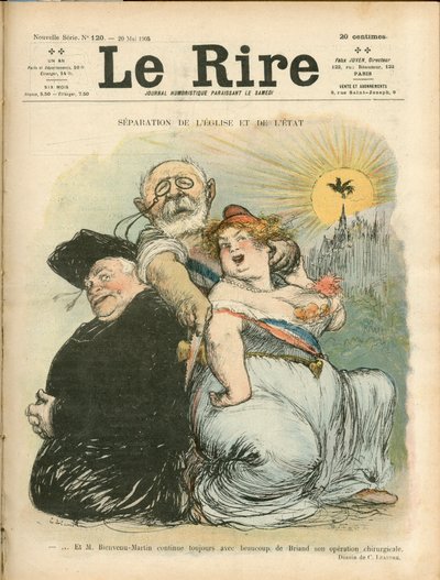 Adskillelse af kirke og stat - cover af "Le Laughing" af Charles Leandre