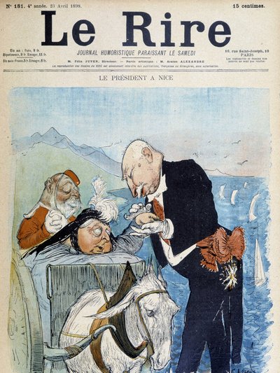 Victoria og Félix Faure i Nice - af Léandre, i "" Le Rire"" fra 23/04/1898 af Charles Leandre