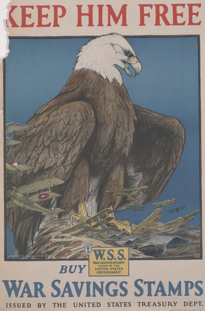 Hold ham fri, køb frimærker til krigsbesparelser udstedt af det amerikanske finansministerium. af Charles Livingston Bull