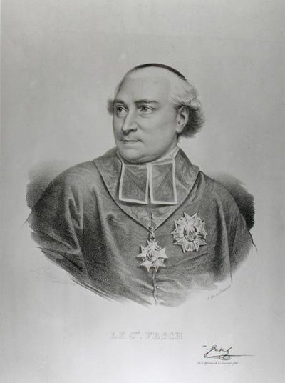 Portræt af kardinal Joseph Fesch (1763-1839) graveret af Francois Seraphin Delpech (1778-1825) (gravering) (s/h foto) af Charles Louis (after) Bazin