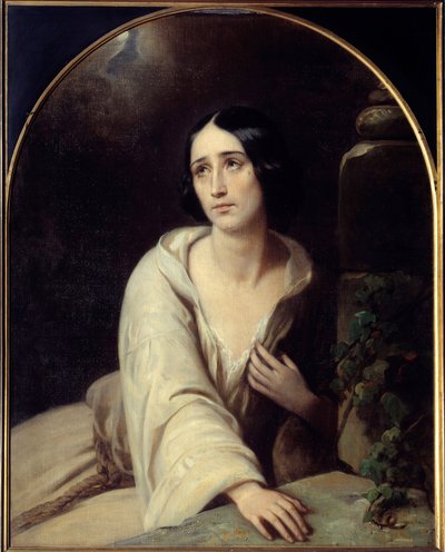 Gaetano Donizettis favorit Illustration til operaen "" La favorite"" (La favorita). Maleri af Charles Louis Bazin (1802-1859) 1840 Paris, Operamuseets bibliotek af Charles Louis Bazin