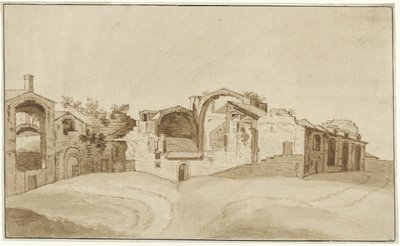Udsigt over Diocletians bade i Rom af Charles Louis Clerisseau