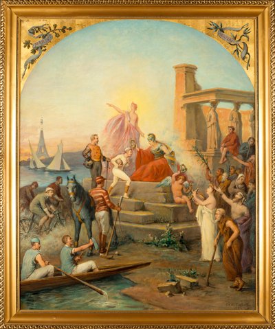 Allegory of Sports (Allegory of Sports) - Maleri af Charles Louis de Fredy, Baron de Coubertin (1822-1908), olie på lærred (97,5x80 cm) af Charles Louis Fredy de Coubertin