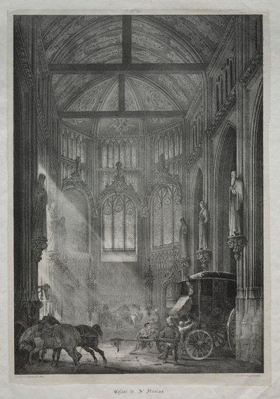 St. Nicholas Kirke, Rouen af Charles Louis Lesaint