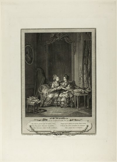 Fortroligheder, fra Monument du Costume Physique et Moral de la fin du Dix-huitième siècle af Charles Louis Lingée