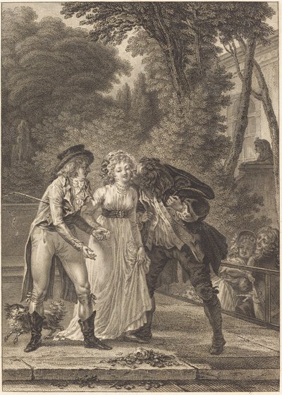 Kysset vendte tilbage: Kysset vendte tilbage af Charles Louis Lingée after Jacques Louis François Touzé