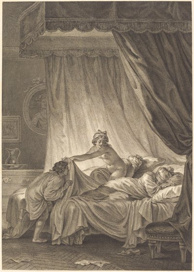Mona Lisa: Sengen af Charles Louis Lingée after Jean Honoré Fragonard