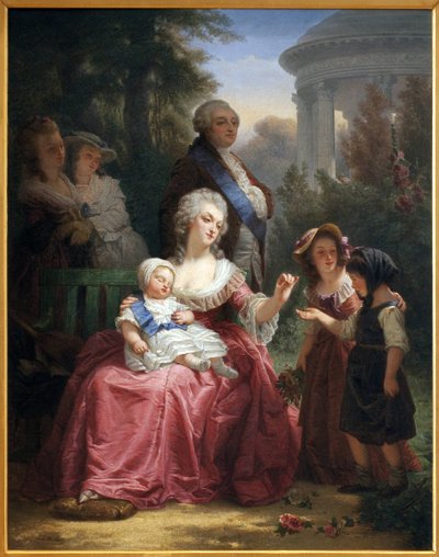 Den franske kongefamilie i Trianon, ca. 1860 af Charles Louis Lucien Muller