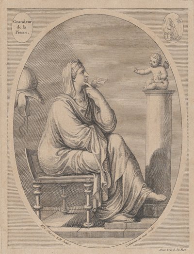 Grandeur de la pierre, efter Eliz. Cheron, 1665-1728. af Charles Louis Simonneau