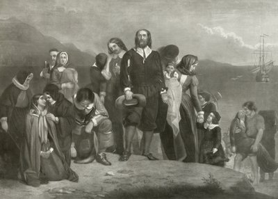 Pilgrimsfædrenes landing i Amerika, 1620 af Charles Lucy