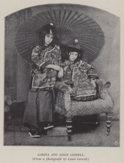 Lorina og Alice Liddell (s/h foto) af Charles Lutwidge Dodgson