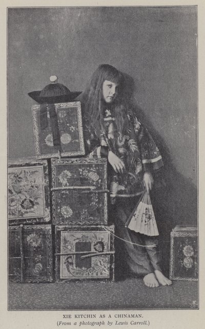 Xie Kitchin som kineser (s/h-billede) af Charles Lutwidge Dodgson