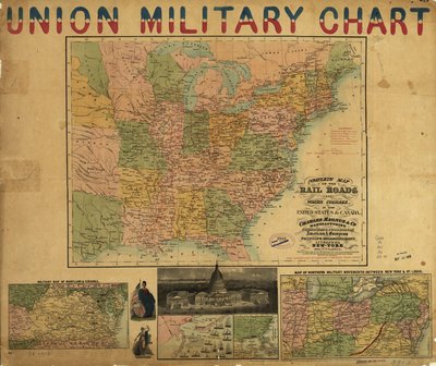 Komplet kort over jernbaneveje og vandløb i USA og Canada. LOC 98688331 af Charles Magnus