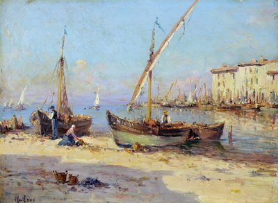 Udsigt over Martigues. Maleri af Charles Malfroy (1862-1918). Olie på træ. Mål: 29,5x40 cm. Obligatorisk omtale: Collection fondation regards de Provence, Marseille af Charles Malfroy