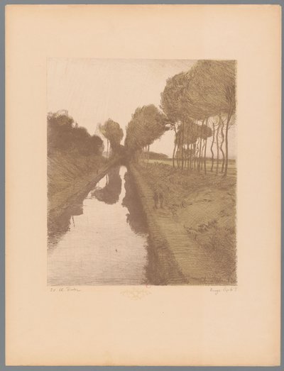 To vandrere langs en kanal Landskaber (serietitel) Suite des Paysages (serietitel) af Charles Marie Dulac