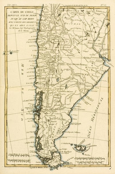 Chile, fra det sydlige Peru til Kap Horn, fra 