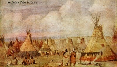 En indianerlejr af Charles Marion Russell