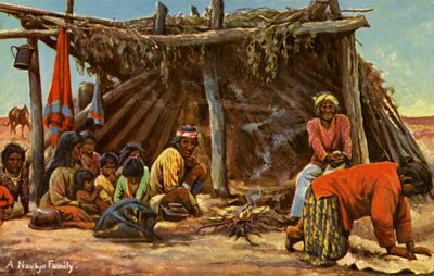 En Navajo-familie af Charles Marion Russell