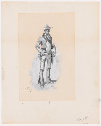 Blanco, for Charles J. Steedman, Bucking Sagebrush af Charles Marion Russell
