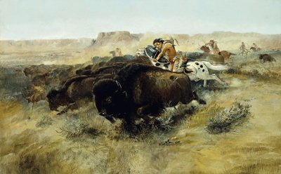 Bøffeljagt nr. 7, 1892-1895 af Charles Marion Russell