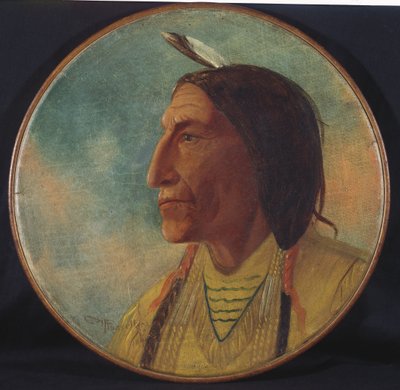 Portrait of Chief Wolf Robe, 1892dani af Charles Marion Russell