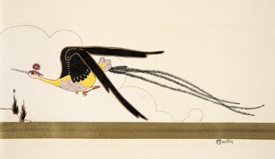 Bird of Paradise, fra La Mode en nitten hundrede og tolv. hos Marcelle Demay. udg. 1912 (stenciltryk) af Charles Martin