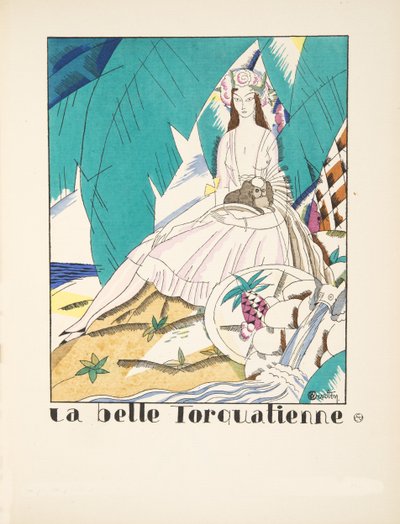 La Belle Torquatienne, fra en samling af modeplader, 1920 (pochoir-tryk) af Charles Martin