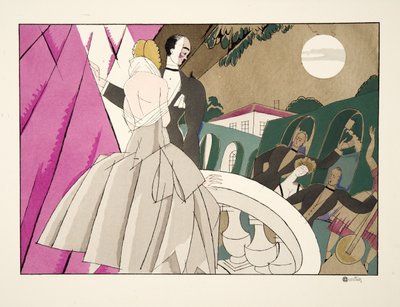 La Mariee, fra Sports & Entertainment, pub. 1914 (stenciltryk) af Charles Martin