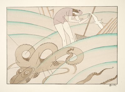 La Pieuvre fra Sports & Entertainment, pub. 1914 (stenciltryk) af Charles Martin
