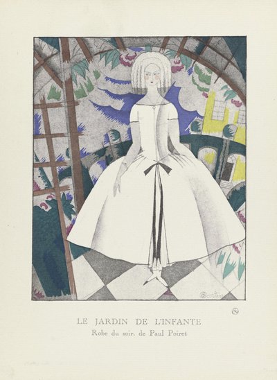Le Jardin de lInfante, fra en samling af modeplader, 1920 (stenciltryk) af Charles Martin