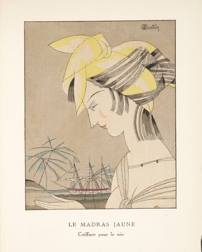 Le Madras Jaune, fra en samling af modeplader, 1920 (pochoir-tryk) af Charles Martin