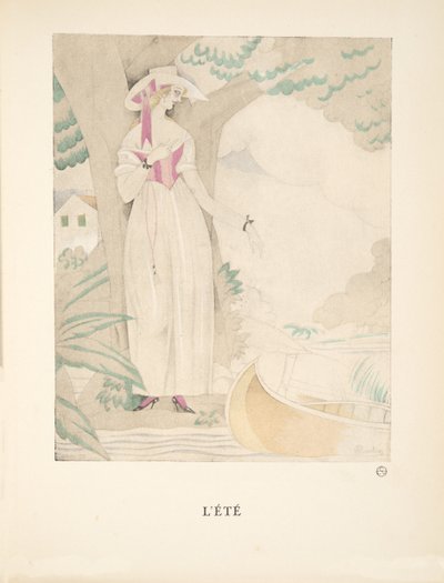Lété, fra en samling af modeplader, 1922 (pochoir-tryk) af Charles Martin