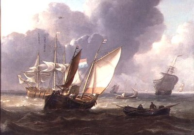 Hollandske tremestere og lille håndværk i en dønning af Charles Martin Powell