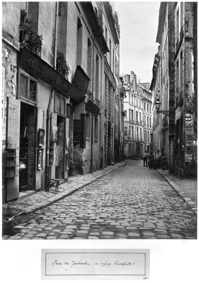 Rue du Jardinet, fra passage Hautefeuille, Paris, 1858-78 af Charles Marville