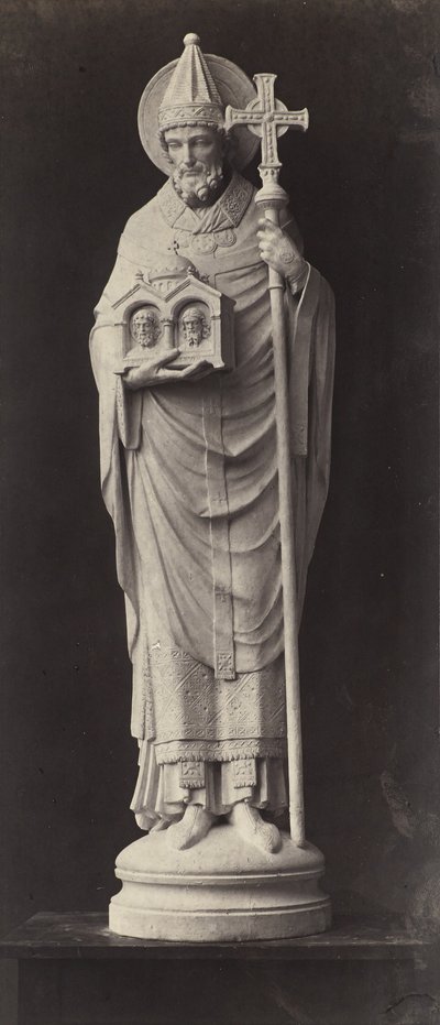 Statue fra Louvre (albumin sølvtryk) af Charles Marville
