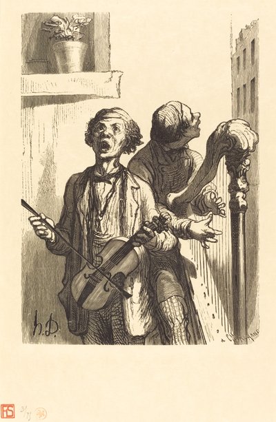 Gadesangerne af Charles Maurand after Honoré Daumier